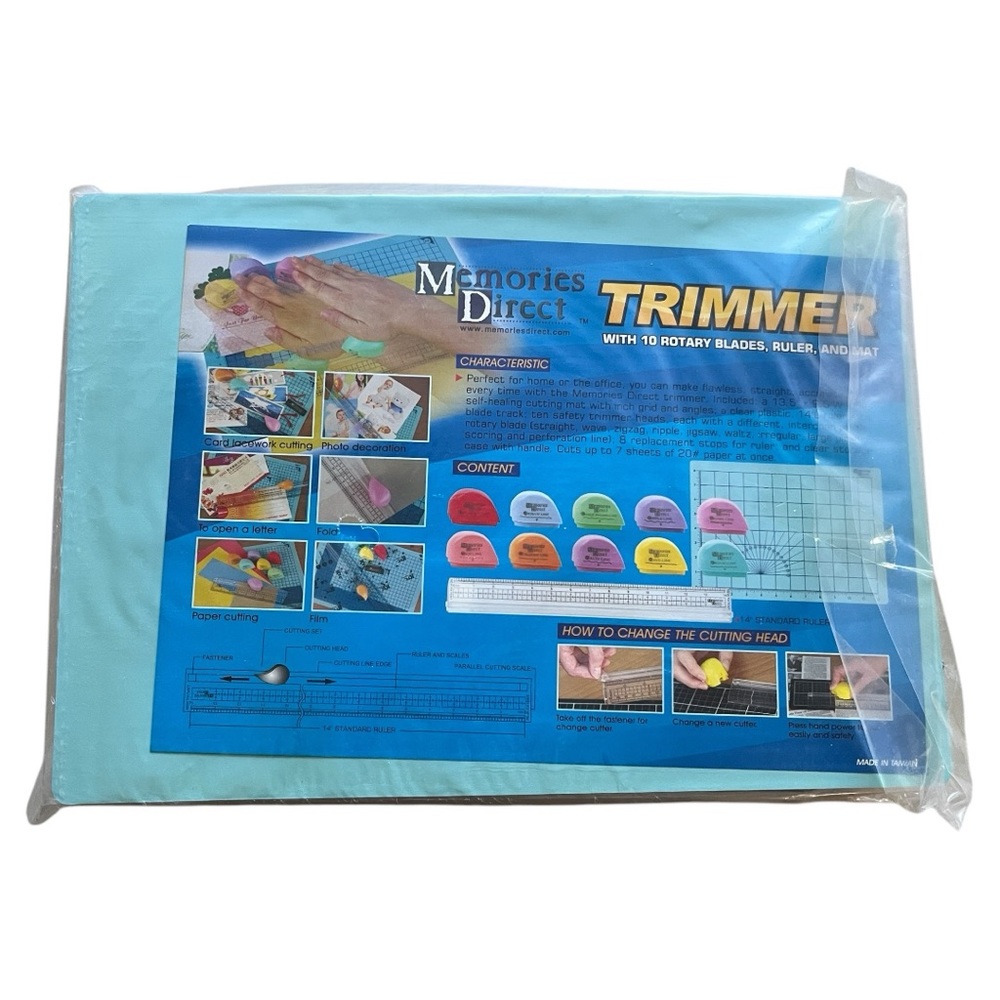 Memories Direct Craft Set: Trimmer w/ 10 Rotary Blades, Ruler, & Mat Brand New